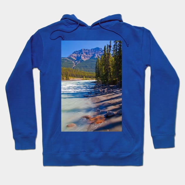 Canada. Canadian Rockies. Jasper National Park. Athabasca River. Hoodie by vadim19